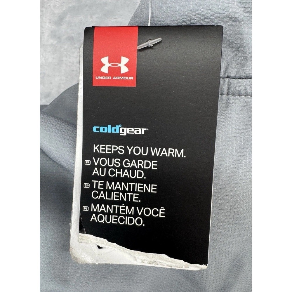 Under Armour 1/4 Zip Pullover Fleece Jacket Cold Gear Gray Youth Boys Size M NWT - Picture 7 of 7